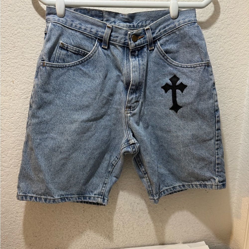 Wrangler Denim Shorts with embroidered black cross